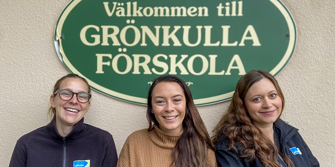 Karolina Johansson rektor, Emelie Widing förskollärare och Felicia Manni förskollärare.